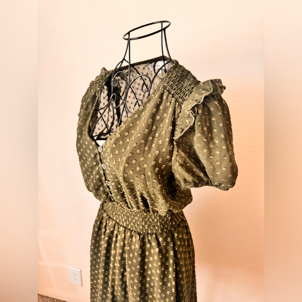 Green flowy dress